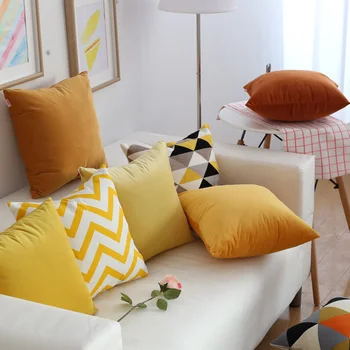 Čvrsta jastučnice mekani baršun pink crvena žuta narančasta plava jastučnicu home dekor za kauč-kreveta 45x45cm/60x60cm