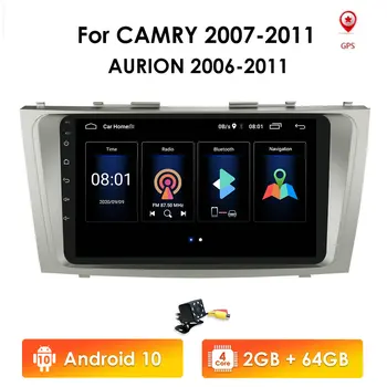 Android 10 2G+32G auto media player, GPS navigacija, Bluetooth radio player za Toyota Camry Aurion 2007 2008 2009 2010 2011