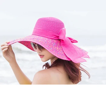 Moderan slamnati šešir za žene godišnje svakodnevni широкополая солнцезащитная kapu s lukom dame odmor plaža kape veliki vizir disketa, chapeau