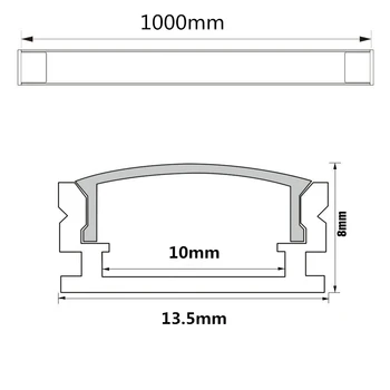 10шт 1m led traka aluminijski profil za 5050 5630 led rigid bar light led bar kućište aluminijsko kanal s poklopcem završna kapa stezaljke