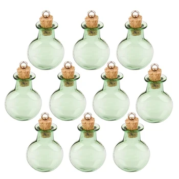10шт staklene cork boce cijele stana bočica želeći boce DIY ovjes (zelena)