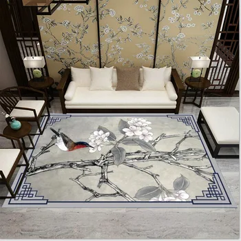 Kineski stil cvijet ptice 3D tepih za dnevni boravak Spavaća soba tepih, kauč mat velike tepihe studija / noćni / predsoblje home mat