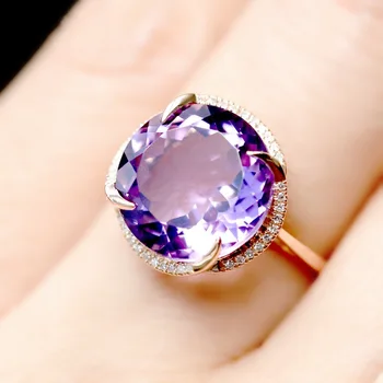 JoiasHome modni mijenjati dimenzije srebro 925 nakit dragulji prsten za žene citrin akvamarin, ametist zlatna boja Otvaranje podesivi
