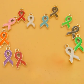 30шт HBK zlatna boja rak dojke svijest Traka Šarm lutaju ovjes emajl za Europske narukvice nakit zaključke DIY