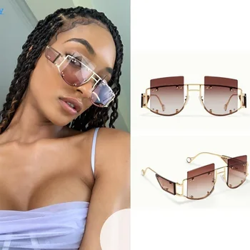 2020 šuplje leće ogroman žena sunčane naočale trg marka dizajner muškarci sunčane naočale gradijent veliki okvir sunčane naočale za žene UV400