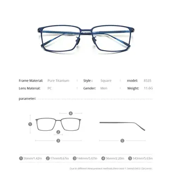 FONEX Pure Titanium Eyeglasses Men Square Eyewear 2020 New Male Classic Optical Myopia recept rimless za naočale 8535