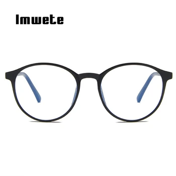 Imwete Vintage Anti Blue Light Eyeglasses Žene Bistra Kružna Okvira Bodova Muškarci Računala Naočale Stan Ogledalo Naočale