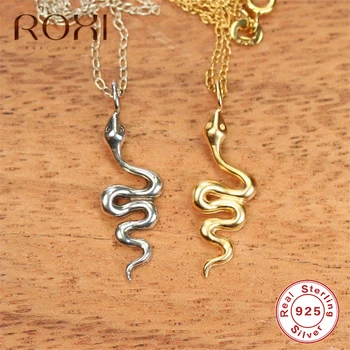 Roxie personalizirane tanki lanac ogrlica životinja zmija privjesak ogrlice za žene punk ključne kosti ogrlicu srebra 925 ogrlica