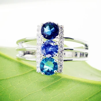 Lingmei Drop Shipping New Women ' s Fashion Wedding Rings ful Zircon Party Zaruke Jewelry Silver Color Ring Size 6 7 8 9