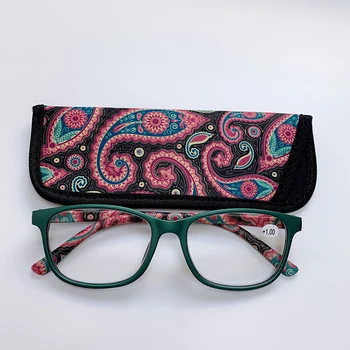 Ženske džep tiskani naočale za čitanje s pravom slučajem medusobno zglob Пресбиопические naočale za čitanje +1.0 1.5 2.0 2.5 3.0 3.5 4.0