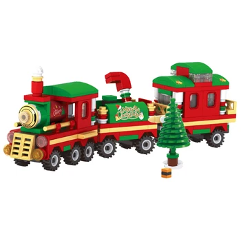Gradivni blokovi Božić Djed vlak stablo mail figurice Mraza grad zima selo tvorac prijatelji cigle igračke, pokloni