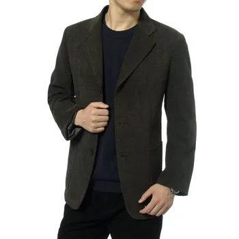 WAEOLSA osoba business casual blazer muški sako sa patch rukava blazers muški jednostavan odjeće za osobe prugasta baršun odijelo i kaput