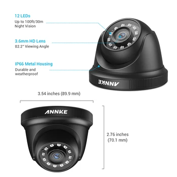 ANNKE 1080P HD TVI kamera za video nadzor 2X 4X 2MP kupola vanjski атмосферостойкий telo 100ft Super Night Vision Smart IR CCTV Camera