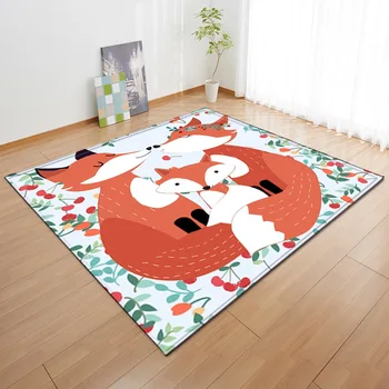 Boji crtani životinje lisica flamingo 3D print tepih za dnevni boravak, spavaće mat dječji home dekor tepih dječja soba igra mat