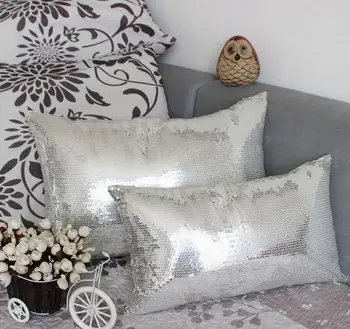Srebrni sjaj sjedalo ukrasne šljokice jastučnicu lumbalne jastučnicu potrošačke dekor