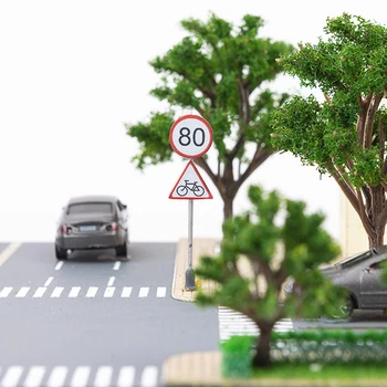 DIY promet prometni znakovi igračke, pribor model diorama pijesak stol arhitektonski krajolik vrt ukrase darove za djecu 2 glave