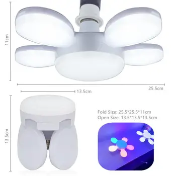 Deformacija LED Garage Light E26/E27 Light Folding 5+1 Leaf Light Indoor Lighting Flower Pendant Light luster plafonjere