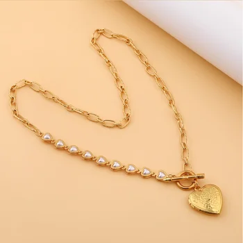 Nehrđajući čelik 316L nova moda high-end nakit od bisera ljubav Srce faza kutija nosača lanca choker ogrlice & privjesci za žene