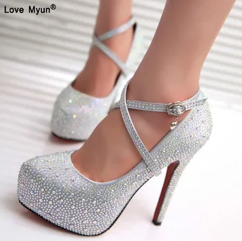 žene visoke štikle maturalnu večer vjenčanje cipele dama Crystal platforme gorski kristal svadbene cipele stranka Dijamant visoke pete 856