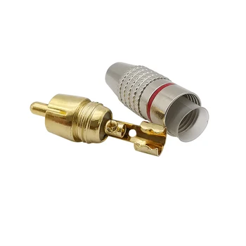 10шт RCA Banana Plug muški самоблокирующийся Lotus Wire priključci Balck+Red Gold Audio Speaker Adapter Kit pretvarač za koaksijalni kabel