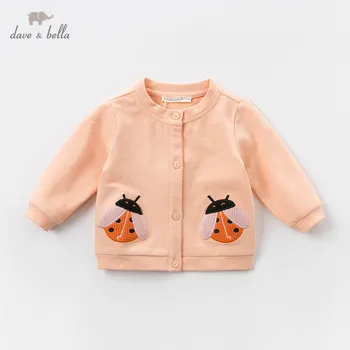 DBZ13319 dave bella spring baby girls slatka button cartoon coat dječje majice moda infant odjeća za mališane