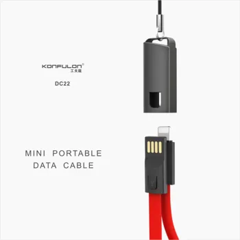 Privjesak USB kabel za punjenje 2 u 1 USB Type C Data Cord za mobilni telefon brzo punjenje Data Cable DC23