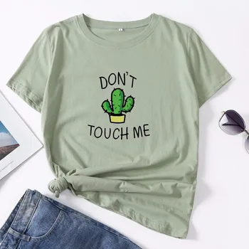 Ljeto pamuk ženska t-shirt 5XL plus size kaktus ne diraj me kratkih rukava grafički tees top svakodnevni O-izrez Ženska majica