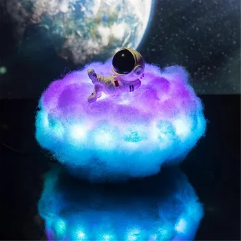 Novi led šareni oblak noćno svjetlo Creative Astronaut Decoration with Lamp Rainbow Effect for Children Kids Birthday Gift