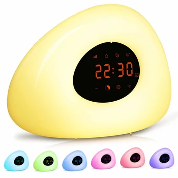 Smart Wake Up Light alarm LED noćni žarulja je osjetljiv na dodir za upravljanje Night Light Sunrise Sunset Simulacija 10Nature zvukove za spavaće sobe