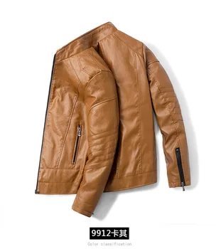 Nove muške, kožne jakne jesen svakodnevni motocikl PU biker jakna kožna kaputa branded odjeću