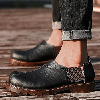 Nova muška obuća prozračna cipele od prave kože Martin natikače muškarci apartmani natikače oxford cipele Moda brod cipele veličine 38-47