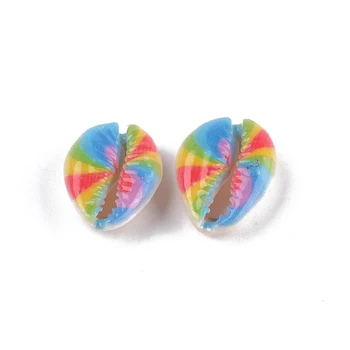 100 kom. tiskanih каури Shell perle nema rupe / neprerađenih pomiješan boje za DIY nakit pribor izrada ogrlice i narukvice