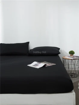 Hot prodaja čista crna boja je ugrađena u krevetu 1pc solidan krevetu madrac gornji dio s četiri kutova Elastična traka Twin Full Queen King