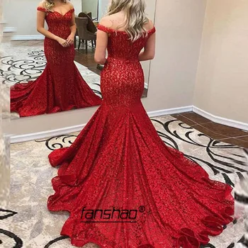 Večernja haljina s otvorenim ramenima crveno čipkan robe de soiree večernja haljina poseban slučaj Islamski Dubai Saudijska Arabija duga haljina prom