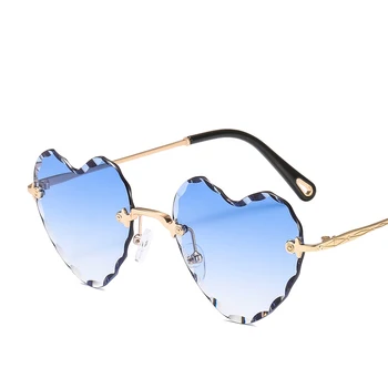 2021 Nova Moda Srcu Sunčane Naočale Žene Muškarci Trend Gradijenata Luksuzni Elegantan Rafting Metalnih Okvira Boja Leće Crvena Kvalitetne Sunčane Naočale