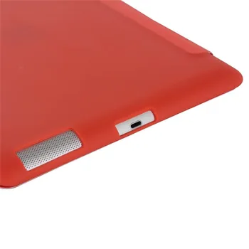 Torbica za iPad 2 3 4,PU Solid Back Ultra Slim Light Weight Four fold Smart Cover Case for iPad 2/3/4 +screen protector+touch pen