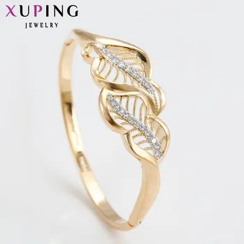 Xuping Fashion Bangle Charm Poklon Trendy Synthetic Cubic Zirconia Bangle Jewelry Gold for Women Highquality 51133