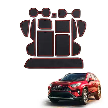 RUIYA Door Groove Mat For RAV4 2019 2020 Left Rudder Car Anti-Slip Gate Slot Jastučići Auto Interior Accessories Black Red White