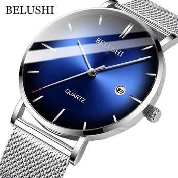 BELUSHI moda Gospodo kvarcni sat je najbolji brand luksuznih muški tanak vodootporan sat Sport Svakodnevni kalendar ručni satovi satovi su postali