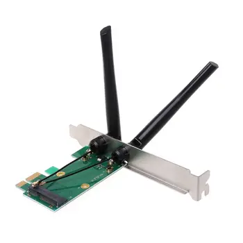 Bežična mrežna kartica, WiFi Mini PCI-E Express to PCI-E Adapter 2 antena za vanjski PC X6HB