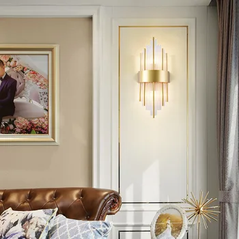 Europa raskošan zlatni zidne lampe predvorju uređenje hotela spavaća soba bra lampa постмодерн prolaz trijem koridor rasvjeta