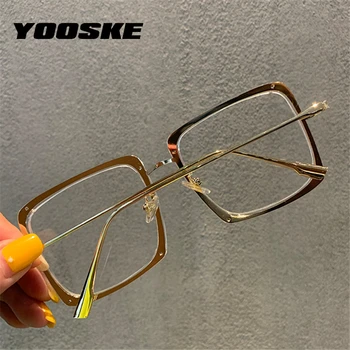 YOOSKE računala naočale Žene anti plavo svjetlo naočale prevelike kratkovidnost okvir stare metalne optički okvir