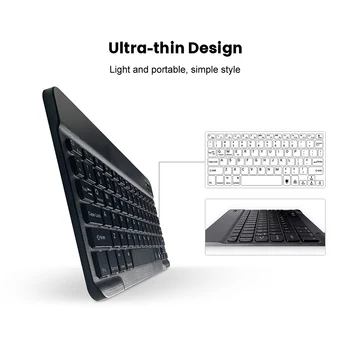 AVATTO 10.1 Inčni 7 Color Backlit Bluetooth 3.0 Tablet Keyboard , USB punjiva mini - tipkovnica za iPad, iphone, laptop tablet