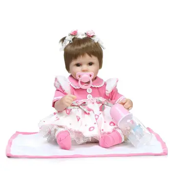 NPK Bebes Reborn Lutke de Silicone Girl Body 40 cm šarmantan lutke, igračke za djevojčice boneca Bebe Baby Doll najbolji pokloni igračke