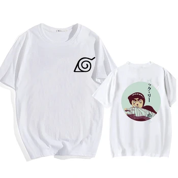 Japanska Anime Naruto Rock Lee Drunken Printed T-Shirt Tee Harajuku T-Shirt Kratki Rukav Majice