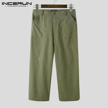 INCERUN muške svakodnevne hlače su čvrste džepove ulica odjeća labava kopča široke hlače trkači slobodno vrijeme direktni hlače Pantalon S-5XL