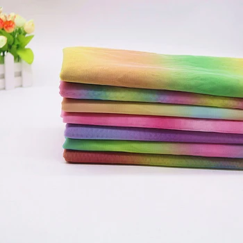 1 m Rainbow boja Muslin mreže pređe tila tkivo gradient boja prozračna 36A Pettiskirt scenskih rekvizita pozadina širina tkanine 150 cm