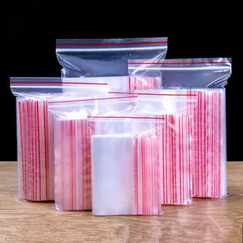 Veleprodaja 100 kom/pak. visoka prozirna plastična PE poklon nakit Ziplock Bag Reclosable Plastic Poly Clear Zipper Bags debljina 0.05 mm