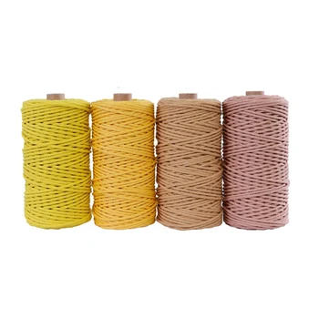 3 mm pamuk kabel šarene kabel uže bež upletena zanat makrame niz DIY domaće tekstilne vjenčanje ukrasne isporuke 110 metara