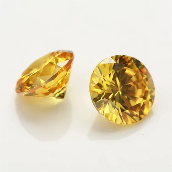 50шт 3.25~20 mm okrugli oblik slobodan CZ kamen zlatno-žute boje AAAAA kubni cirkonij sintetičkih dragulja za nakit DIY kamen